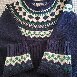 *SALE*~LL BEAN FAIR ISLE RAGG WOOL SWEATER~